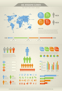 cool infographic elements for the web and print usage