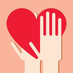 Illustration of hands with heart