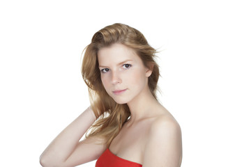 Obraz premium portrait einer jungen schönen blonden Frau freigestellt