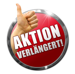 Aktion verlängert! Button, Icon