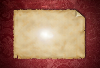 Blank vintage paper on grunge background