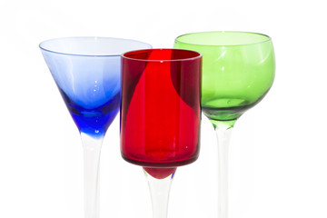 Colorful cocktail glasses.