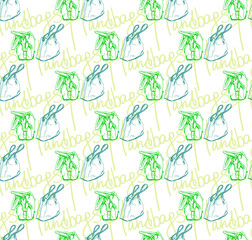 Vector seamless pattern of the sketches of handbags