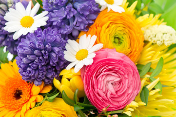 beautiful bouquet of colorful spring flowers