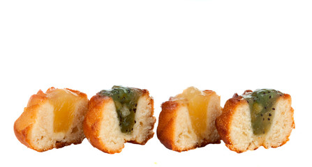 cake with fruit filling isolated