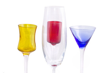 Colorful cocktail glasses.