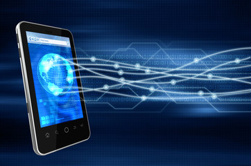 Smart phone internet network concept