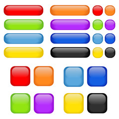 Vector set of glass buttons