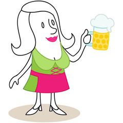 Figur, Frau, Dirndl, Bierkrug