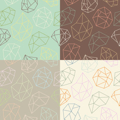 Seamless pattern with abstract crystals