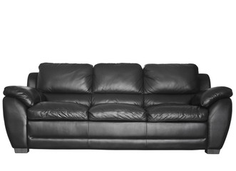 modern black leather sofa