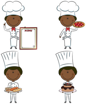 Cute African-American chef men