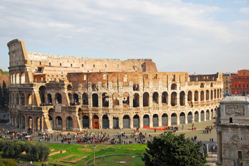Naklejka premium Rzym, Koloseum i Łuk Konstantyna