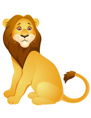 Obraz premium Lion cartoon sitting