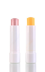 Hygienic lipsticks isolated on white