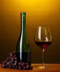 Composition of wine bottle and wineglass