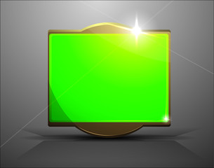 empty frame- bright green banner