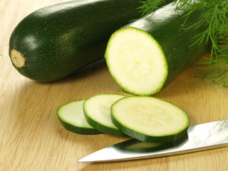 Sliced courgette, closeup