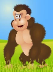Deurstickers Zoo Gorilla tekenfilm