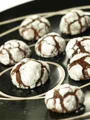 Handmade chocolate cookies, closeup