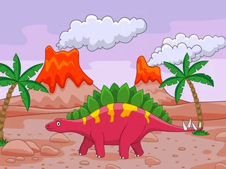 Deurstickers Dinosaurus Dinosaurus tekenfilm