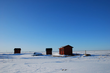 Cottages in winter
