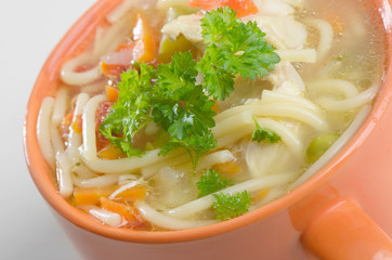 Bowl of Chicken vegetable Soup