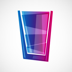 Vector glass with drink illustration