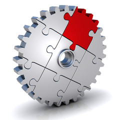 Zahnrad als Puzzle