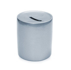 grey ceramic piggy bank