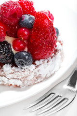 Cake with Berries over white