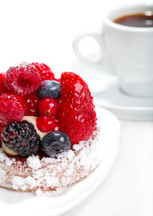 Cake with Berries over white