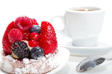 Cake with Berries over white