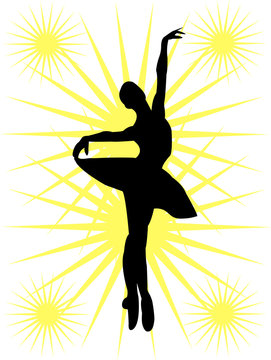 Ballerinas silhouette - vector