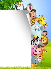Crédence de cuisine en verre imprimé Zoo Caricature d& 39 animaux avec signe vierge