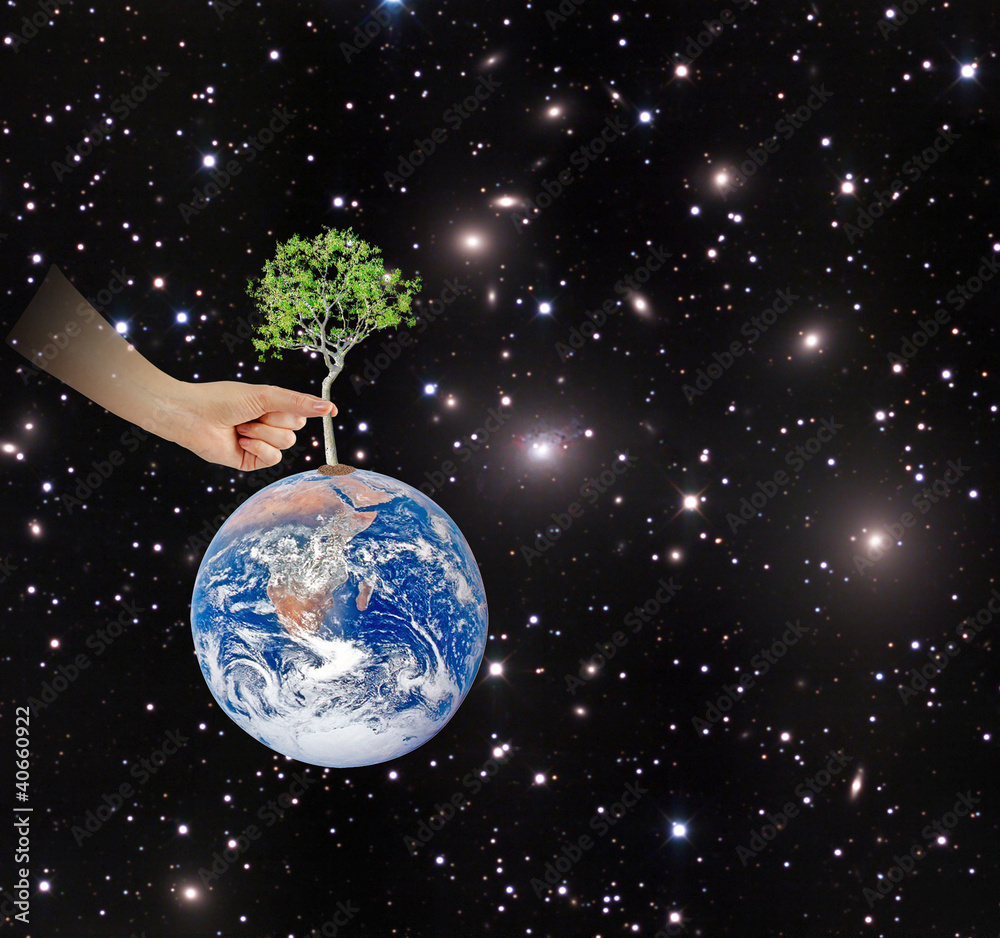 Wall mural tree on earth as a symbol of peace.elements of this image furnis