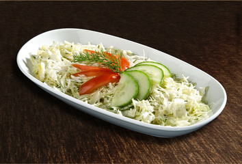 Cabbage salad with cucumbers