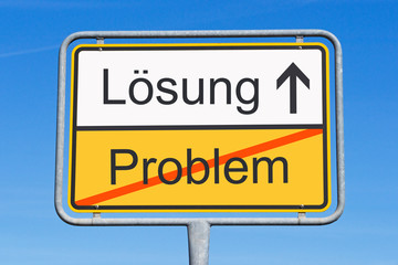 Problem und Lösung Schild