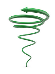 Green spiral line with arrow