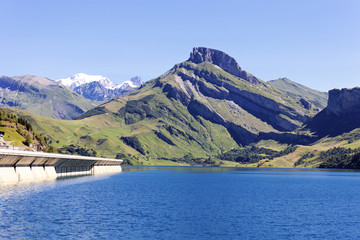 landscape with lake and dam