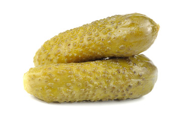 Pickled gherkins - white background