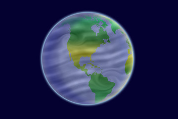Earth and cloud cover surface simulation.