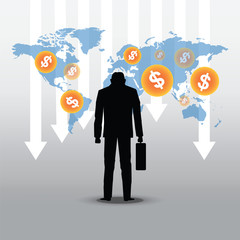 stock market crash and businessman fail