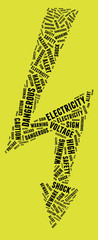 Obraz premium High voltage sign. Text illustration on yellow. Danger concept