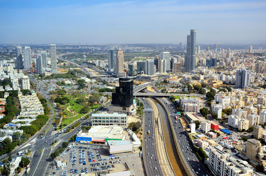 Tel Aviv, Israel Skyline looking towards Ramat Gan