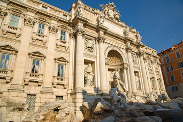Fototapeta na wymiar RomeTheTrevi Fountain, jedna z najbardziej znanych w świecie