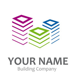 Logo property developer, house and city # Vector