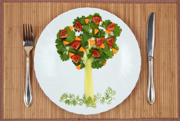 Tree of parsley and celery