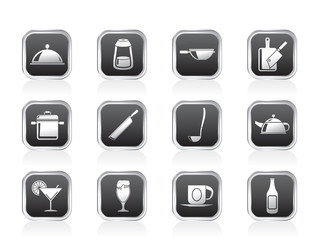 Restaurant, cafe, food and drink icons - vector icon set
