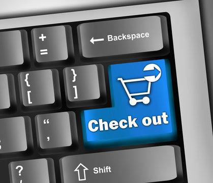Keyboard Illustration "Check Out"